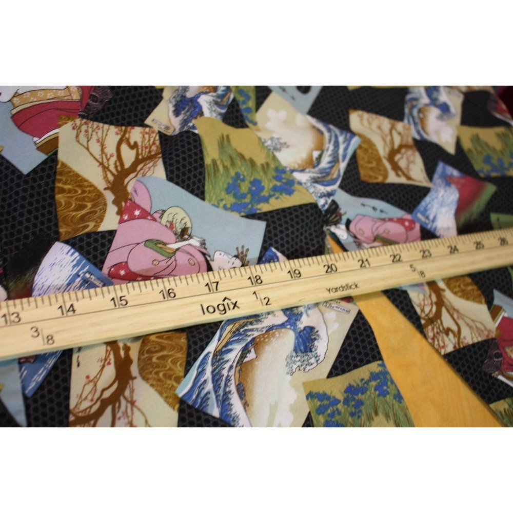 Kimono Japanese Vintage Robe Unbranded O/S Open Front Cotton Floral Ocean Nature - Picture 13 of 13